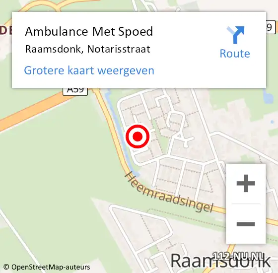 Locatie op kaart van de 112 melding: Ambulance Met Spoed Naar Raamsdonk, Notarisstraat op 25 juni 2018 00:08