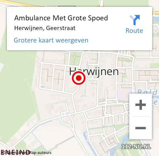 Locatie op kaart van de 112 melding: Ambulance Met Grote Spoed Naar Herwijnen, Geerstraat op 25 juni 2018 00:10