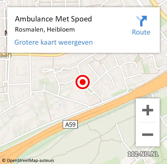 Locatie op kaart van de 112 melding: Ambulance Met Spoed Naar Rosmalen, Heibloem op 25 juni 2018 00:50