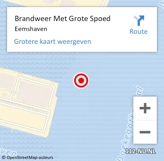 Locatie op kaart van de 112 melding: Brandweer Met Grote Spoed Naar Eemshaven op 25 juni 2018 01:14