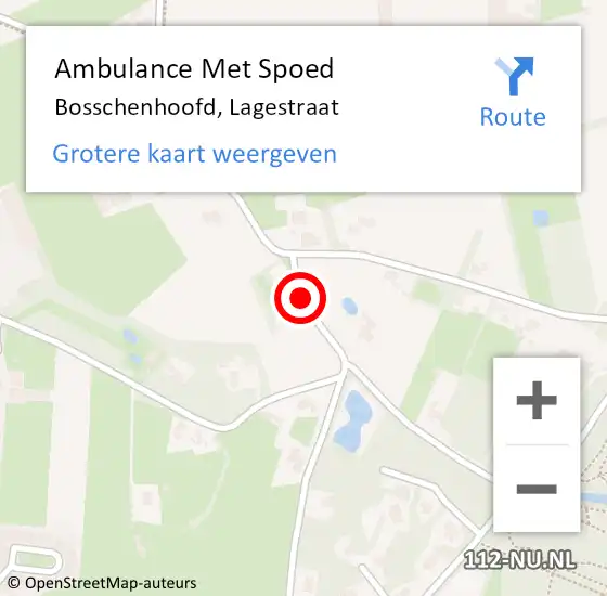 Locatie op kaart van de 112 melding: Ambulance Met Spoed Naar Bosschenhoofd, Lagestraat op 25 juni 2018 01:22