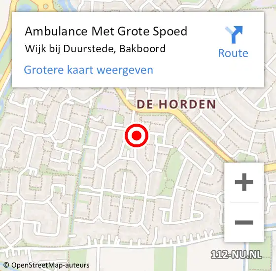 Locatie op kaart van de 112 melding: Ambulance Met Grote Spoed Naar Wijk bij Duurstede, Bakboord op 25 juni 2018 02:34
