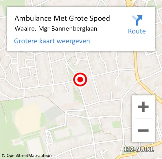 Locatie op kaart van de 112 melding: Ambulance Met Grote Spoed Naar Waalre, Mgr Bannenberglaan op 25 juni 2018 02:46