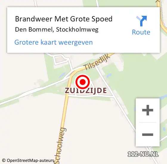 Locatie op kaart van de 112 melding: Brandweer Met Grote Spoed Naar Den Bommel, Stockholmweg op 25 juni 2018 02:47