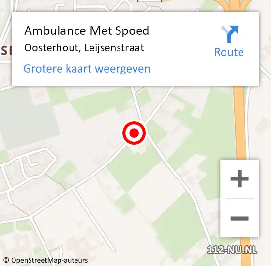 Locatie op kaart van de 112 melding: Ambulance Met Spoed Naar Oosterhout, Leijsenstraat op 25 juni 2018 03:23