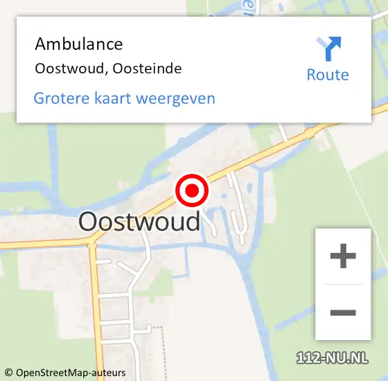 Locatie op kaart van de 112 melding: Ambulance Oostwoud, Oosteinde op 25 juni 2018 03:43