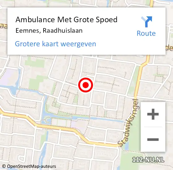 Locatie op kaart van de 112 melding: Ambulance Met Grote Spoed Naar Eemnes, Raadhuislaan op 25 juni 2018 03:45