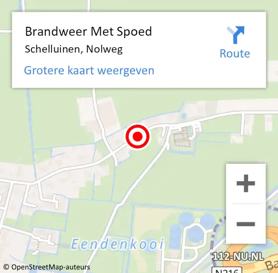 Locatie op kaart van de 112 melding: Brandweer Met Spoed Naar Schelluinen, Nolweg op 25 juni 2018 05:47