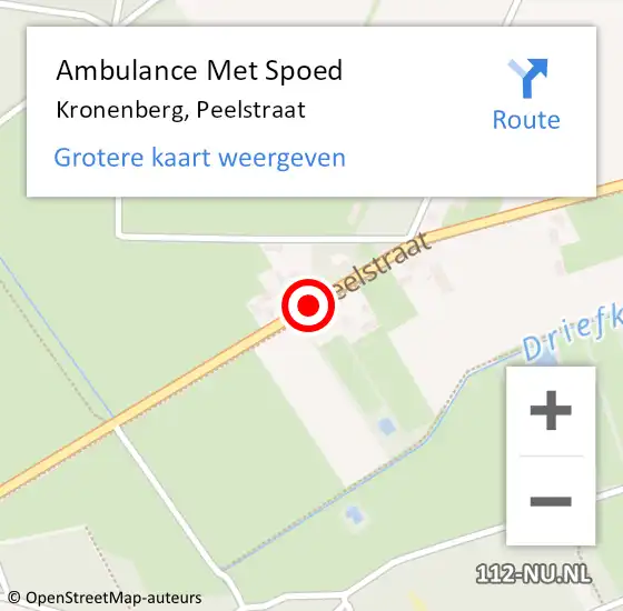 Locatie op kaart van de 112 melding: Ambulance Met Spoed Naar Kronenberg, Peelstraat op 28 februari 2014 17:12