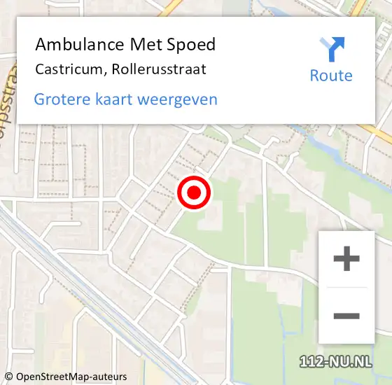 Locatie op kaart van de 112 melding: Ambulance Met Spoed Naar Castricum, Rollerusstraat op 25 juni 2018 08:00