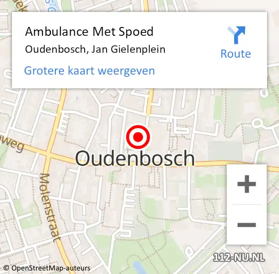 Locatie op kaart van de 112 melding: Ambulance Met Spoed Naar Oudenbosch, Jan Gielenplein op 25 juni 2018 09:37