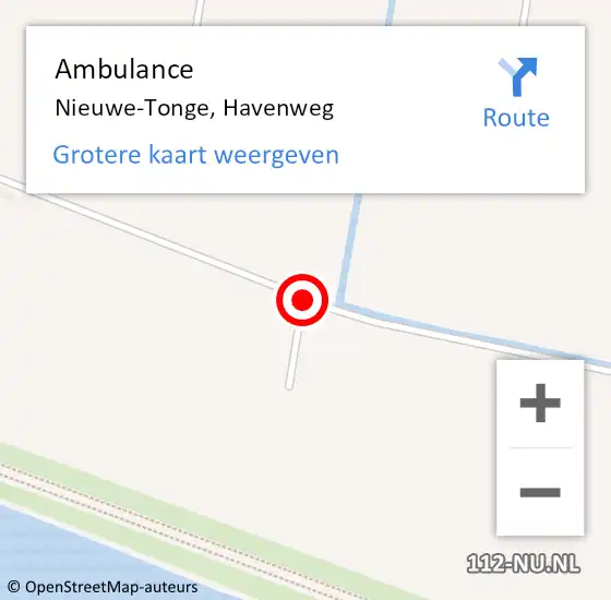 Locatie op kaart van de 112 melding: Ambulance Nieuwe-Tonge, Havenweg op 25 juni 2018 10:27