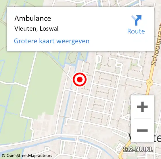 Locatie op kaart van de 112 melding: Ambulance Vleuten, Loswal op 25 juni 2018 11:41