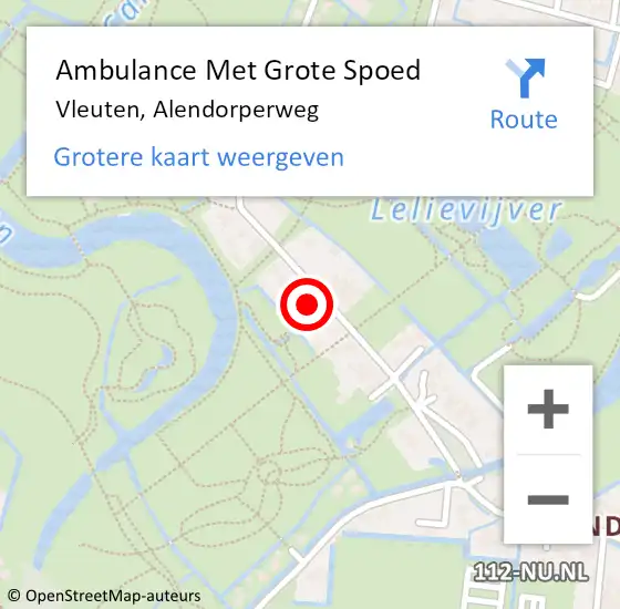 Locatie op kaart van de 112 melding: Ambulance Met Grote Spoed Naar Vleuten, Alendorperweg op 25 juni 2018 12:22