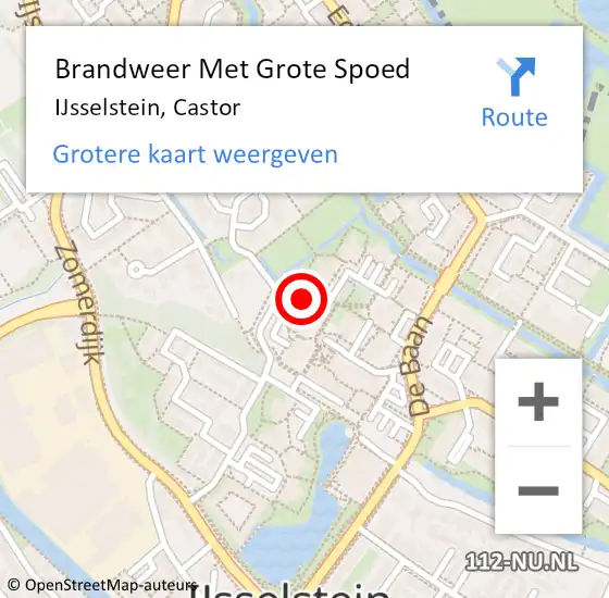 Locatie op kaart van de 112 melding: Brandweer Met Grote Spoed Naar IJsselstein, Castor op 25 juni 2018 13:04