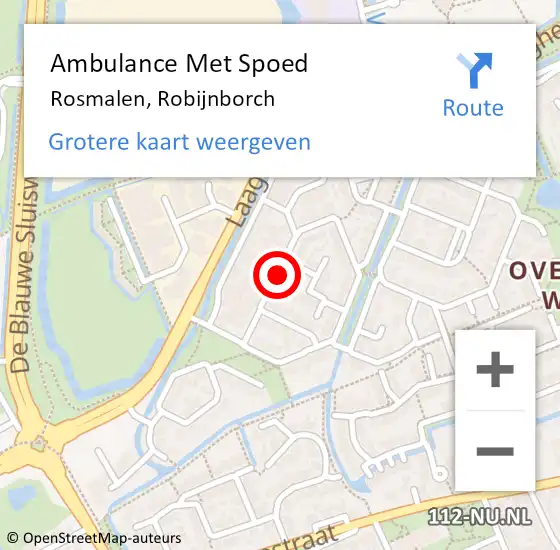 Locatie op kaart van de 112 melding: Ambulance Met Spoed Naar Rosmalen, Robijnborch op 25 juni 2018 13:27