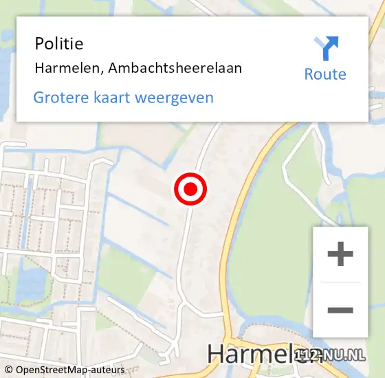 Locatie op kaart van de 112 melding: Politie Harmelen, Ambachtsheerelaan op 25 juni 2018 14:42