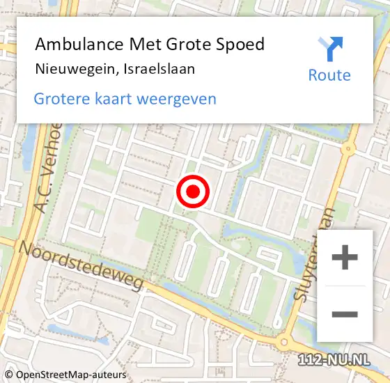 Locatie op kaart van de 112 melding: Ambulance Met Grote Spoed Naar Nieuwegein, Israelslaan op 25 juni 2018 14:52