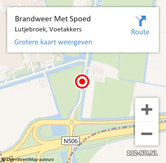 Locatie op kaart van de 112 melding: Brandweer Met Spoed Naar Lutjebroek, Voetakkers op 25 juni 2018 15:06