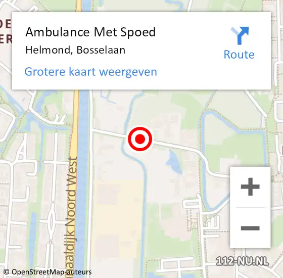 Locatie op kaart van de 112 melding: Ambulance Met Spoed Naar Helmond, Bosselaan op 25 juni 2018 16:34