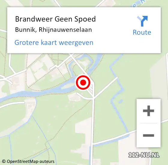 Locatie op kaart van de 112 melding: Brandweer Geen Spoed Naar Bunnik, Rhijnauwenselaan op 25 juni 2018 16:36