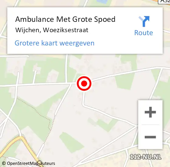 Locatie op kaart van de 112 melding: Ambulance Met Grote Spoed Naar Wijchen, Woeziksestraat op 25 juni 2018 17:08