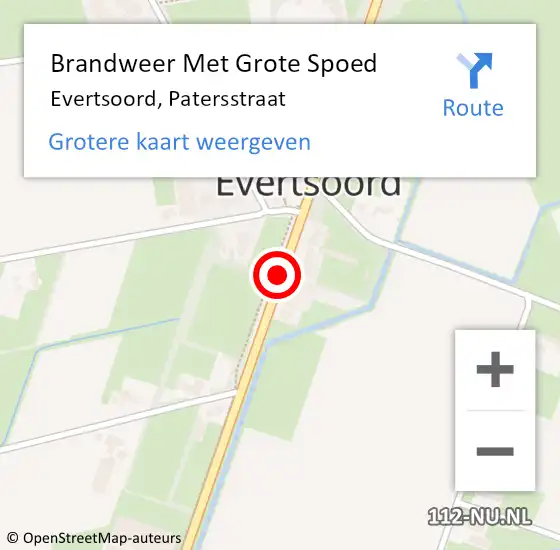 Locatie op kaart van de 112 melding: Brandweer Met Grote Spoed Naar Evertsoord, Patersstraat op 25 juni 2018 17:46