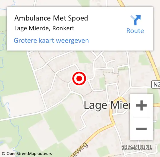 Locatie op kaart van de 112 melding: Ambulance Met Spoed Naar Lage Mierde, Ronkert op 25 juni 2018 18:18