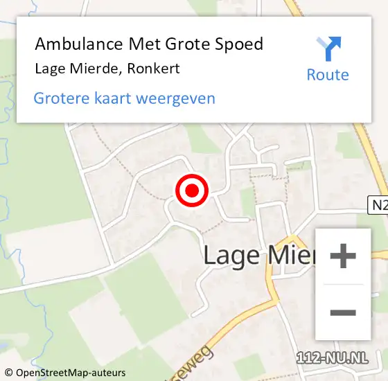 Locatie op kaart van de 112 melding: Ambulance Met Grote Spoed Naar Lage Mierde, Ronkert op 25 juni 2018 18:20