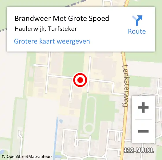Locatie op kaart van de 112 melding: Brandweer Met Grote Spoed Naar Haulerwijk, Turfsteker op 25 juni 2018 18:20