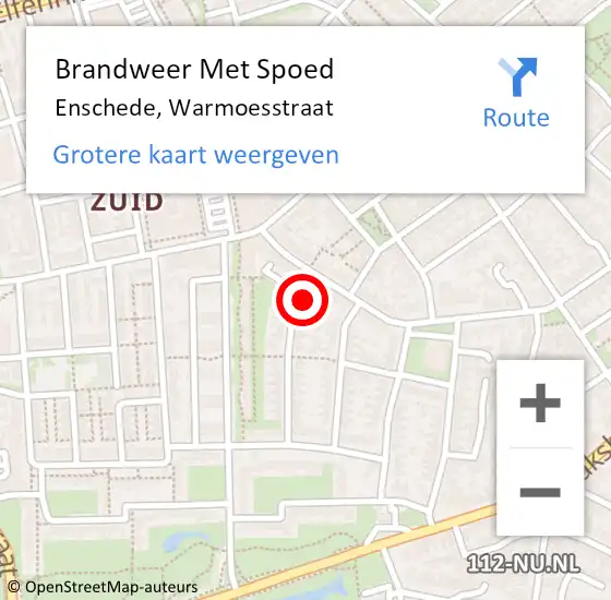 Locatie op kaart van de 112 melding: Brandweer Met Spoed Naar Enschede, Warmoesstraat op 28 februari 2014 18:33