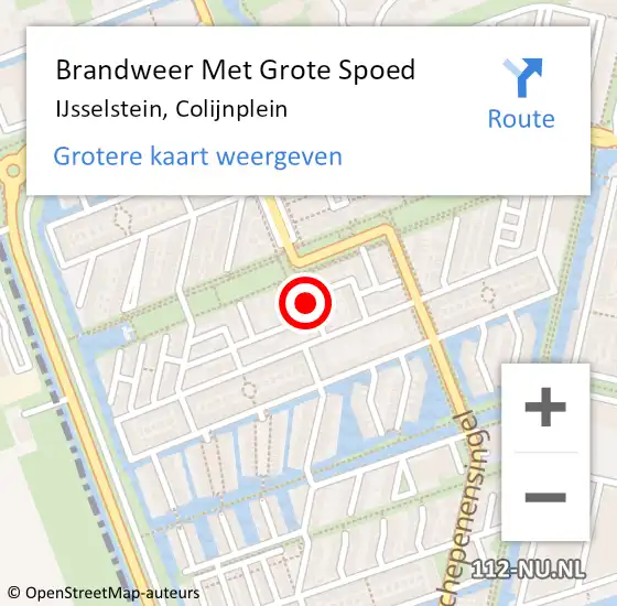 Locatie op kaart van de 112 melding: Brandweer Met Grote Spoed Naar IJsselstein, Colijnplein op 25 juni 2018 18:39