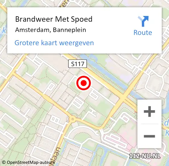 Locatie op kaart van de 112 melding: Brandweer Met Spoed Naar Amsterdam, Banneplein op 25 juni 2018 19:22