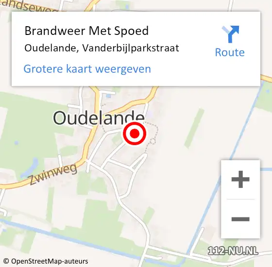 Locatie op kaart van de 112 melding: Brandweer Met Spoed Naar Oudelande, Vanderbijlparkstraat op 25 juni 2018 19:29