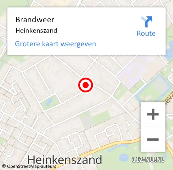 Locatie op kaart van de 112 melding: Brandweer Heinkenszand op 25 juni 2018 19:55