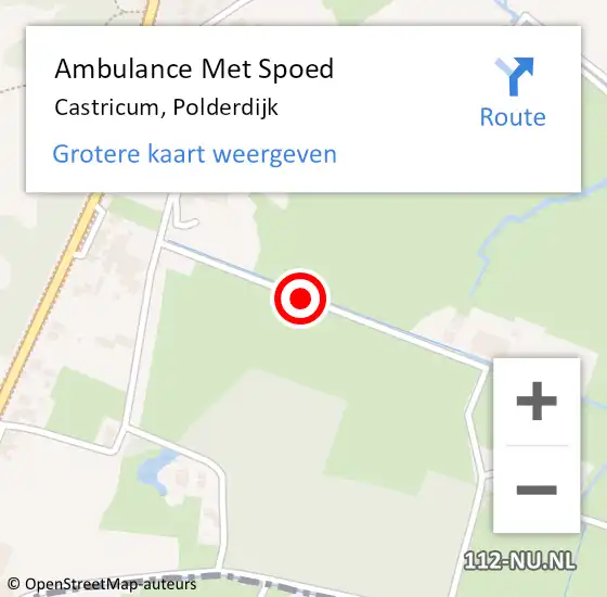 Locatie op kaart van de 112 melding: Ambulance Met Spoed Naar Castricum, Polderdijk op 25 juni 2018 20:13