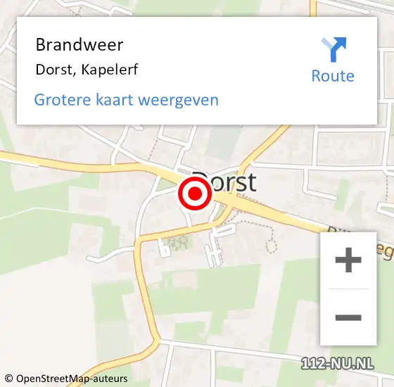 Locatie op kaart van de 112 melding: Brandweer Dorst, Kapelerf op 25 juni 2018 20:16