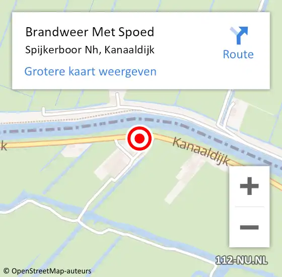 Locatie op kaart van de 112 melding: Brandweer Met Spoed Naar Spijkerboor Nh, Kanaaldijk op 25 juni 2018 20:34