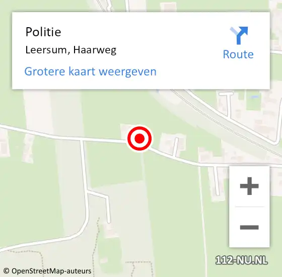 Locatie op kaart van de 112 melding: Politie Leersum, Haarweg op 25 juni 2018 20:40