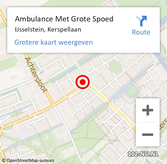 Locatie op kaart van de 112 melding: Ambulance Met Grote Spoed Naar IJsselstein, Kerspellaan op 26 juni 2018 00:57