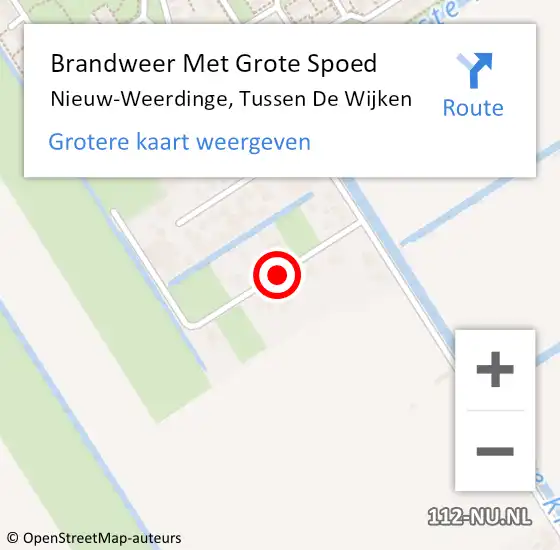 Locatie op kaart van de 112 melding: Brandweer Met Grote Spoed Naar Nieuw-Weerdinge, Tussen De Wijken op 26 juni 2018 01:11