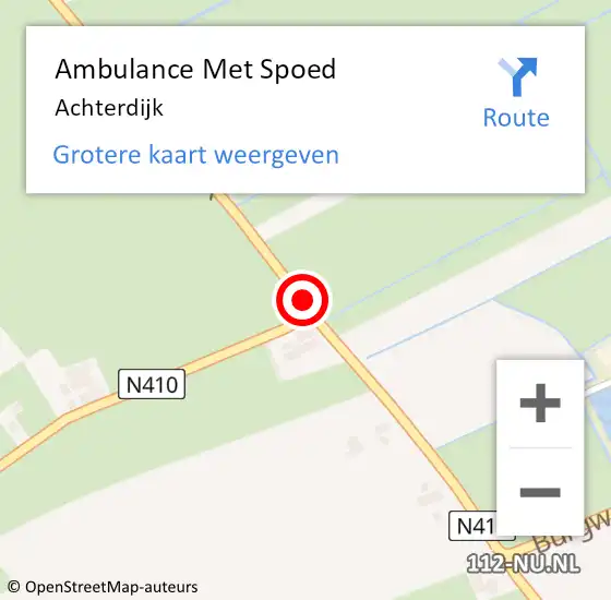 Locatie op kaart van de 112 melding: Ambulance Met Spoed Naar Achterdijk op 26 juni 2018 01:51