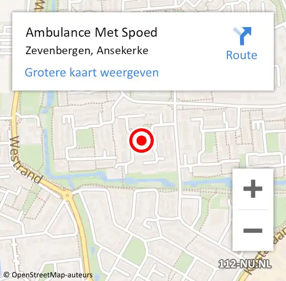 Locatie op kaart van de 112 melding: Ambulance Met Spoed Naar Zevenbergen, Ansekerke op 26 juni 2018 02:43