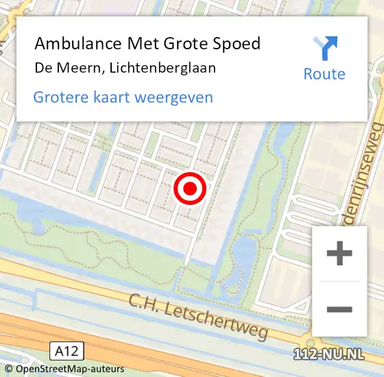 Locatie op kaart van de 112 melding: Ambulance Met Grote Spoed Naar De Meern, Lichtenberglaan op 26 juni 2018 03:49