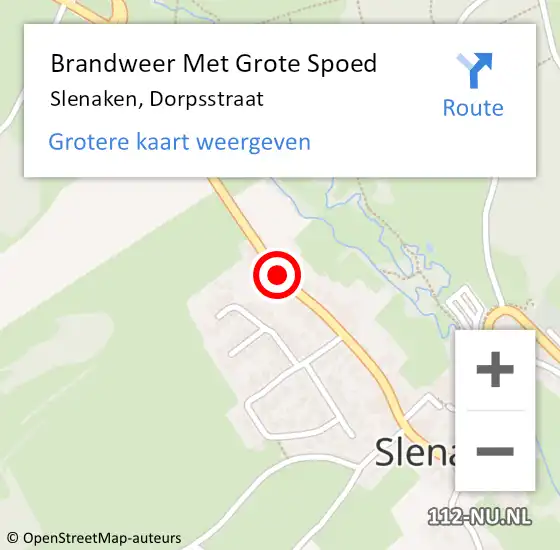 Locatie op kaart van de 112 melding: Brandweer Met Grote Spoed Naar Slenaken, Dorpsstraat op 26 juni 2018 05:43