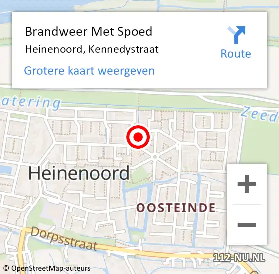 Locatie op kaart van de 112 melding: Brandweer Met Spoed Naar Heinenoord, Kennedystraat op 26 juni 2018 07:14