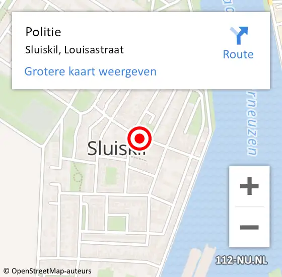 Locatie op kaart van de 112 melding: Politie Sluiskil, Louisastraat op 26 juni 2018 08:30