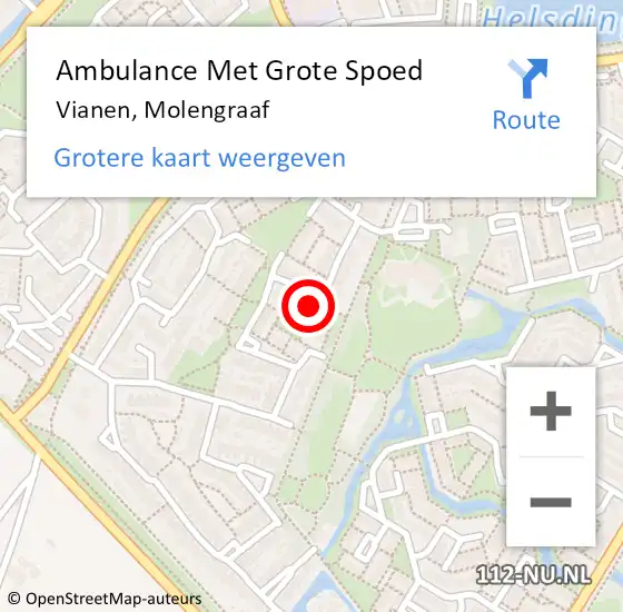 Locatie op kaart van de 112 melding: Ambulance Met Grote Spoed Naar Vianen, Molengraaf op 26 juni 2018 09:40