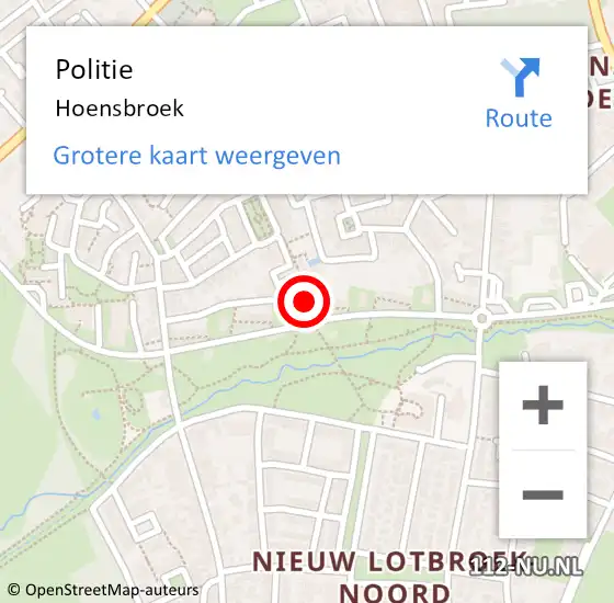 Locatie op kaart van de 112 melding: Politie Hoensbroek op 26 juni 2018 09:59