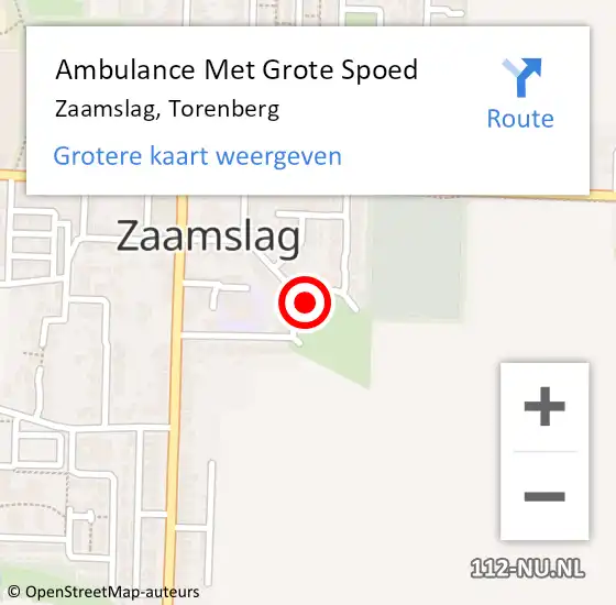 Locatie op kaart van de 112 melding: Ambulance Met Grote Spoed Naar Zaamslag, Torenberg op 28 februari 2014 19:48